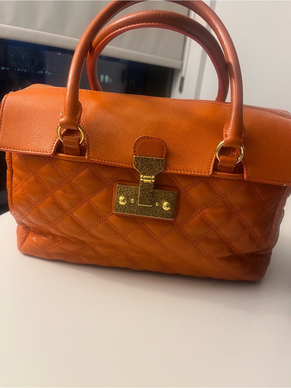 Marc Jacobs Rudi Quilted Top-Handle Bag in Orange